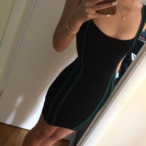 Hera black & green bodycon mini dress